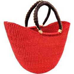 Red U-Shopper Bolga Basket