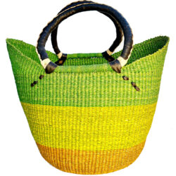 Green Tri-Colour U Shopper Basket