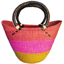 Pink Tri-Colour U Shopper Basket